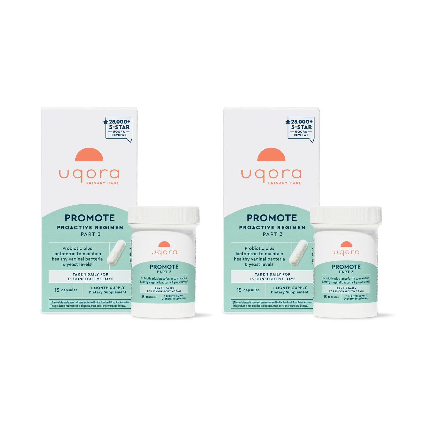 Uqora Promote Probiotic for Women – Vaginal Health Support | Gluten-Free, 2 Pack, 30 Capsules
