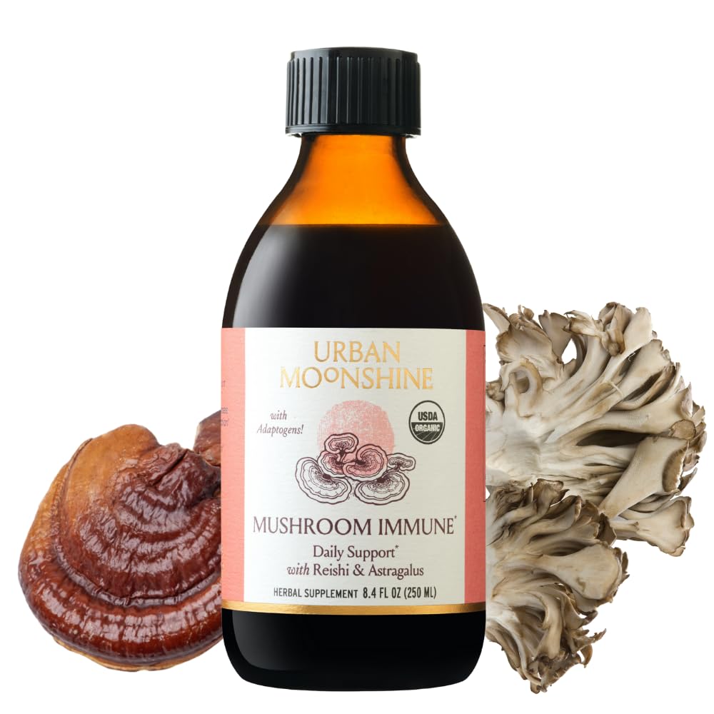 Urban Moonshine Mushroom Immune – Daily Immune Support with Reishi & Astragalus (Gluten Free, 8.4 Fl Oz)