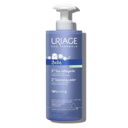 URIAGE Baby 1st Cleansing Water – No-Rinse, Organic Edelweiss, 500 mL