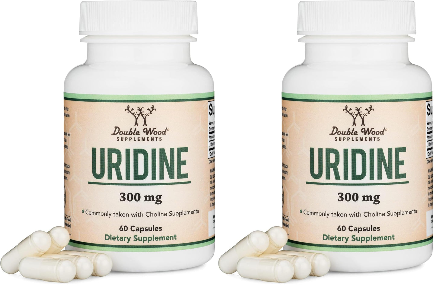 Uridine Monophosphate 300mg – Third-Party Tested (Choline Enhancer) | Double Wood (Pack of 2)