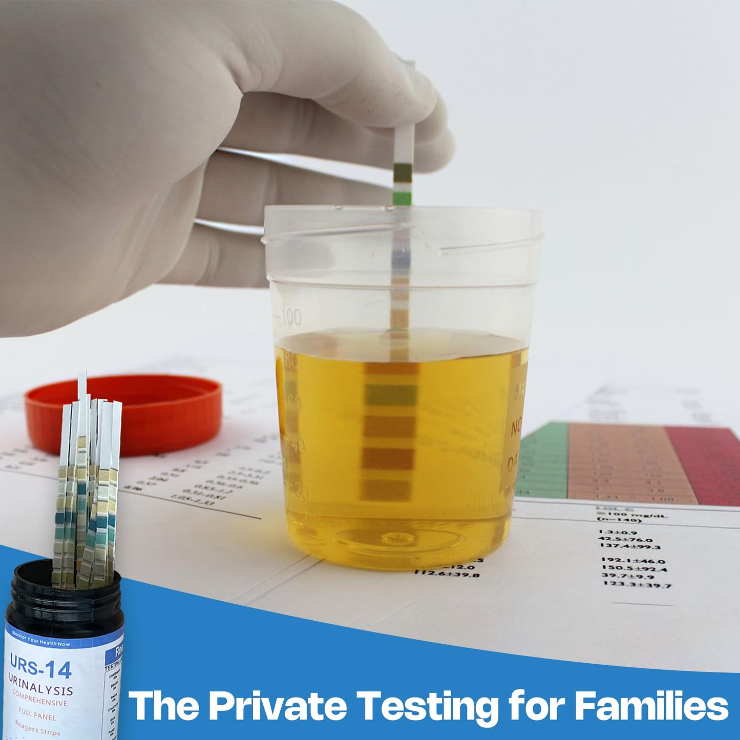 14-Panels Urinalysis Test Strips | 120 Strips, Urinalysis and Detection for Kidney, Liver, UTI, Ketosis - SG, PRO, BIL, KET, CRT +9 More
