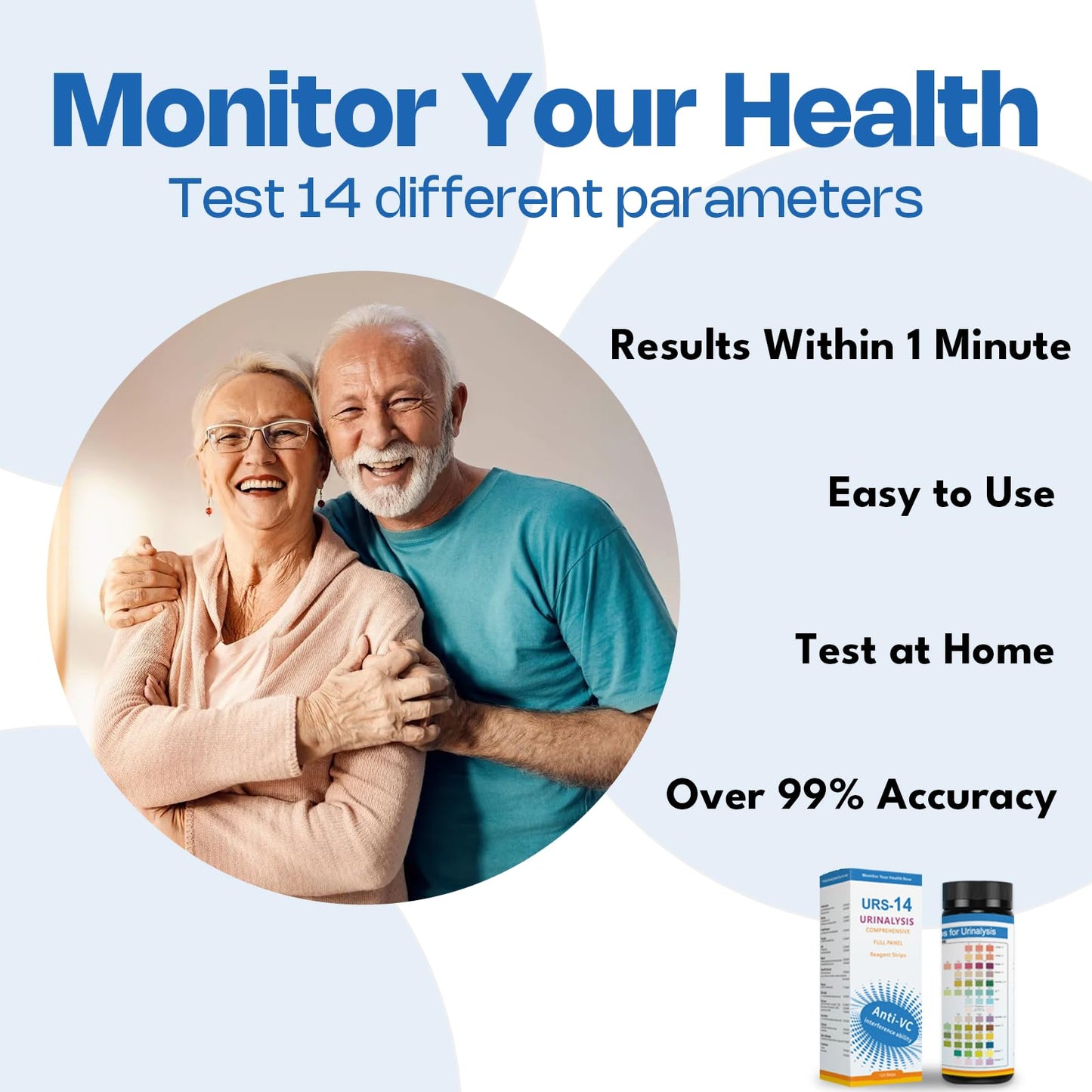 14-Panels Urinalysis Test Strips | 120 Strips, Urinalysis and Detection for Kidney, Liver, UTI, Ketosis - SG, PRO, BIL, KET, CRT +9 More