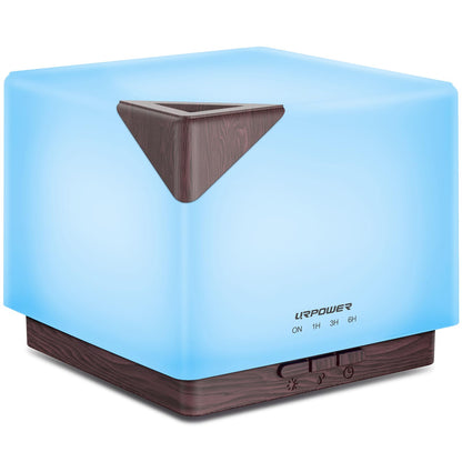 URPOWER 700ml Aromatherapy Essential Oil Diffuser – Ultrasonic Humidifier, 7 LED Colors, 4 Timers