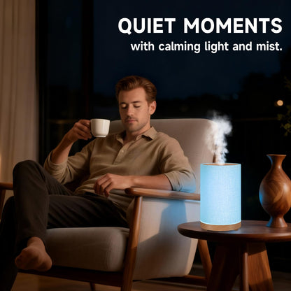 URPOWER 100ML Essential Oil Diffuser with Linen Cover – 7 Color Lights