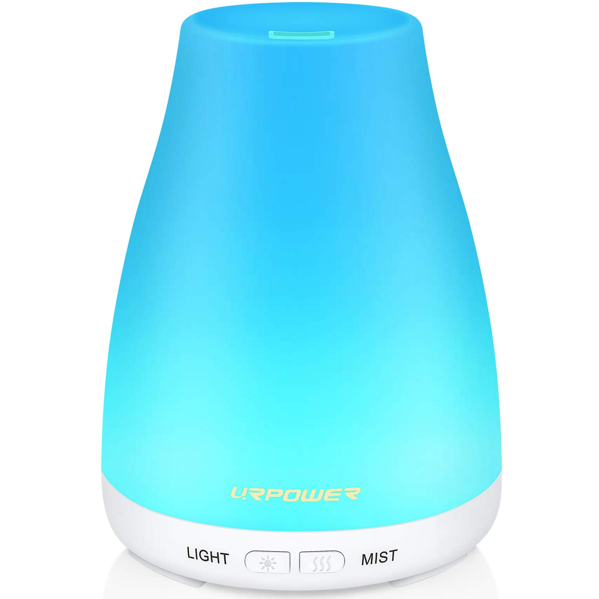 URPOWER 2nd Version Essential Oil Diffuser – 7 Color LED Lights, Auto Shut-Off, White