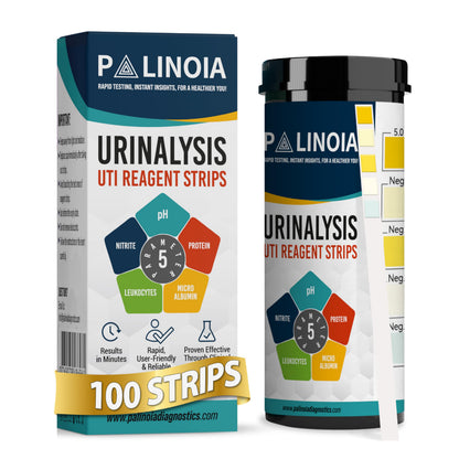 URS 5-in-1 Urine Test Strips 100 CT – UTI, pH, Nitrite, Leukocytes, Protein