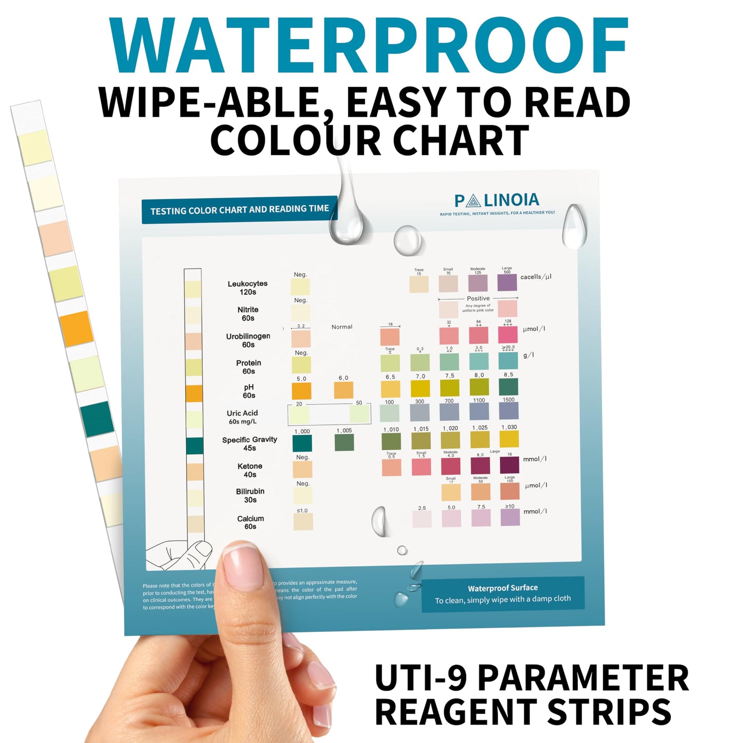 URS 9-in-1 Urine Test Strips 100 CT – 9 Parameters Testing (UTI, Protein, Leukocytes, Nitrite, pH, Ketosis)