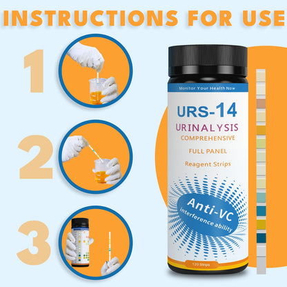 URS Urinalysis Test Strips – Leukocytes & Nitrites (UTI), OTC, 120 Strips