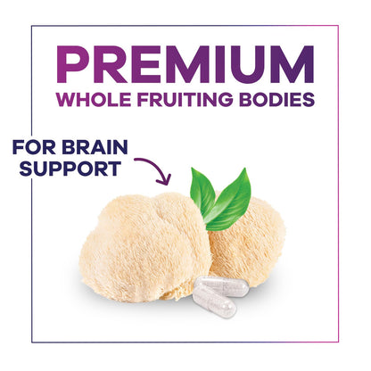 Lions Mane Mushroom Capsules 10,000mg – Memory & Focus Support | Vegan | USA Bottled | 60 Count