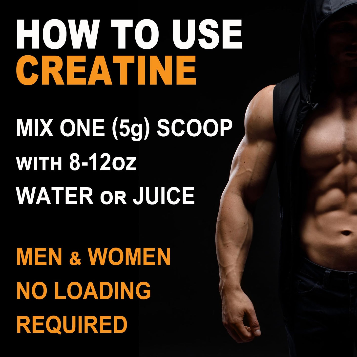 It's Just! Creatine Monohydrate Powder - 1000g (200 Servings) | Unflavored, Made in USA, 3rd-Party Lab Tested, Scoop Included