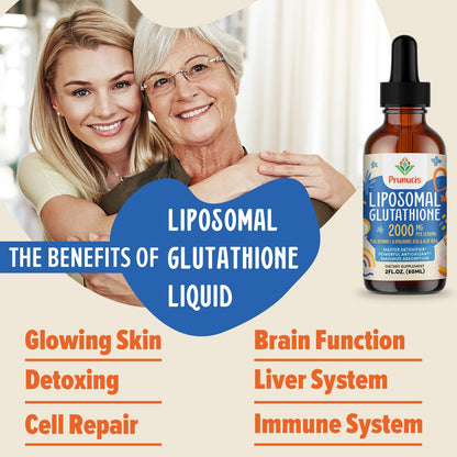 Prunucis 2000MG Liposomal Glutathione Liquid – 98% Absorption | Vegan