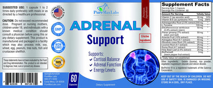 Adrenal Support — Cortisol Manager & Adrenal Health with Ashwagandha & L-Tyrosine | 60 Capsules