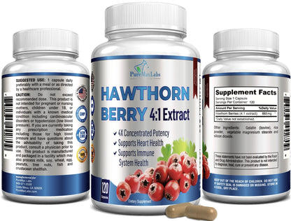 YUMMYVITE Hawthorn Berry 4:1 Extract (120 Caps) – Immune Support