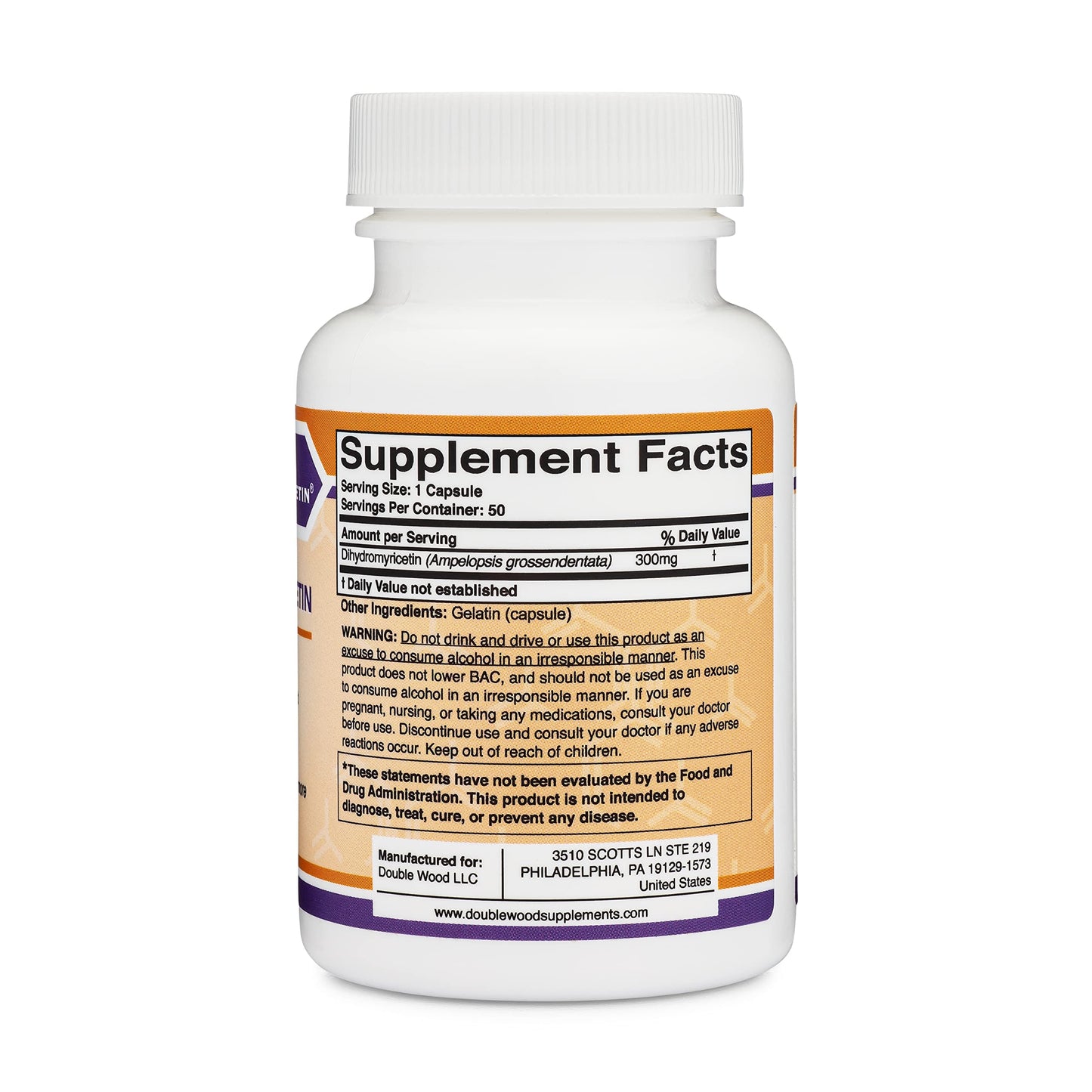 Double Wood DHM Depot – Liver Support, 50 Capsules (300 mg each) Pack of 2 – Non-GMO & Gluten Free