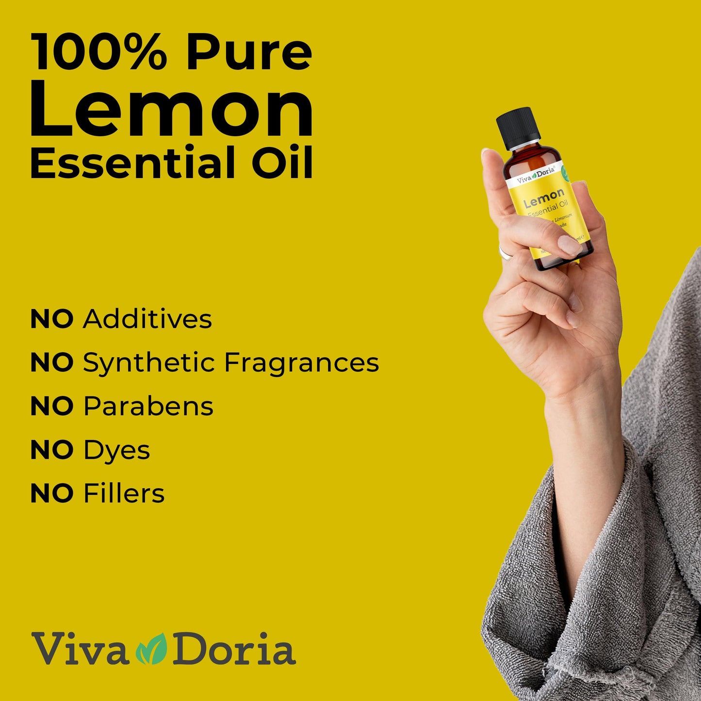 Viva Doria Lemon Essential Oil – 100% Pure, Undiluted, USA 30 mL
