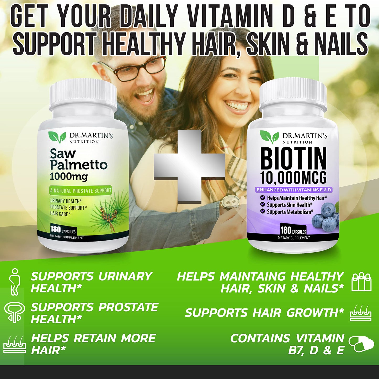 USA Grown Saw Palmetto 180 Caps – Prostate Health & Hair Growth