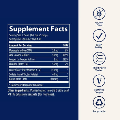 Trace Minerals Ionic Zinc Drops – Highly Absorbable Zinc for Immune, Digestive & Skin Support | 3 Pack (2 oz each)