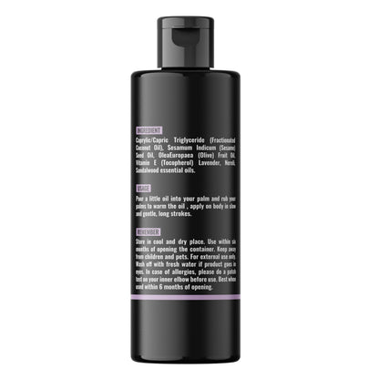 Organic Lavender Floral Edible Full Body Massage Oil - Relaxing, Calming | No Stain & Non-Sticky | 4.05 Fl Oz