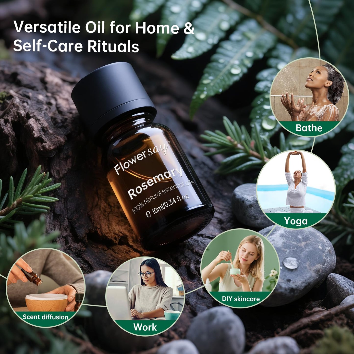 Rosemary Essential Oil for Hair Growth – 100% Pure, Organic, USDA Certified (10ml)
