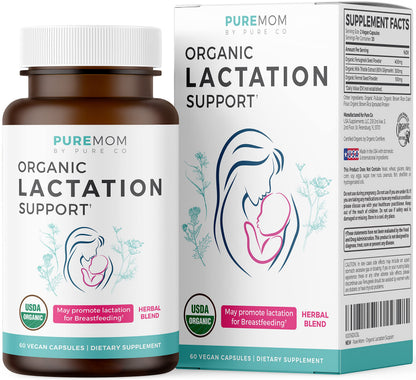 USDA Organic Lactation Supplement - Fenugreek, Fennel & Milk Thistle | 60 Vegan Capsules
