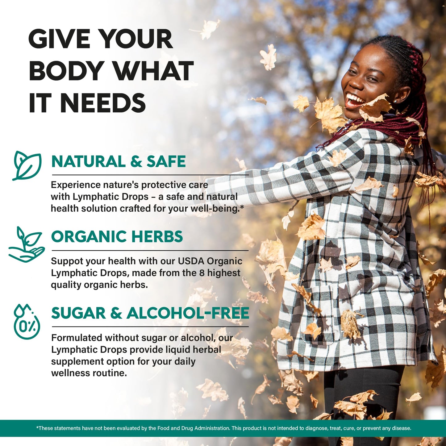 NutraHarmony USDA Organic Lymphatic Drainage Drops - Echinacea, Elderberry & Dandelion | Immune Support & Detox (4 fl oz)