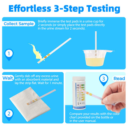 4-in-1 UTI Test Strips – At-Home Urinalysis Kit (Leukocytes, Nitrites, pH, Protein)