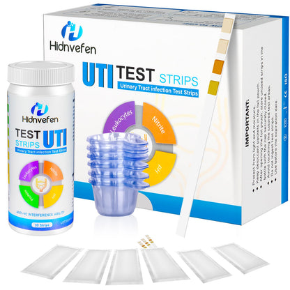 4-in-1 UTI Test Strips – At-Home Urinalysis Kit (Leukocytes, Nitrites, pH, Protein)