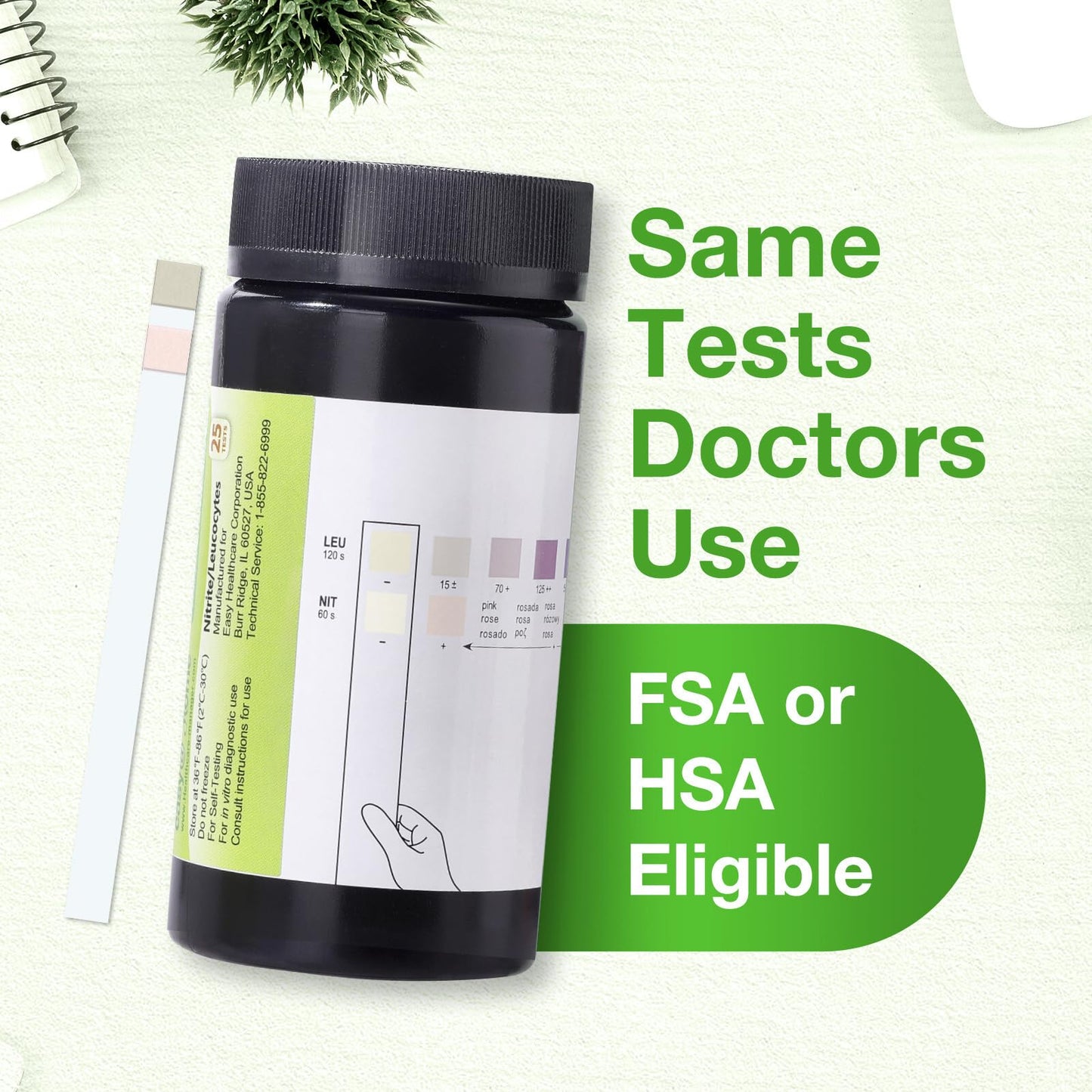 Easy@Home UTI Test Strips – 25 Tests | Instant Urine Test Kit for UTI Infections (UTI-25P)