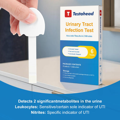 UTI Test Strips (6 Pack) – Detect Leukocytes & Nitrites in Urine | 2-Minute Results