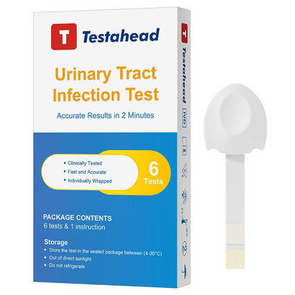 UTI Test Strips (6 Pack) – Detect Leukocytes & Nitrites in Urine | 2-Minute Results