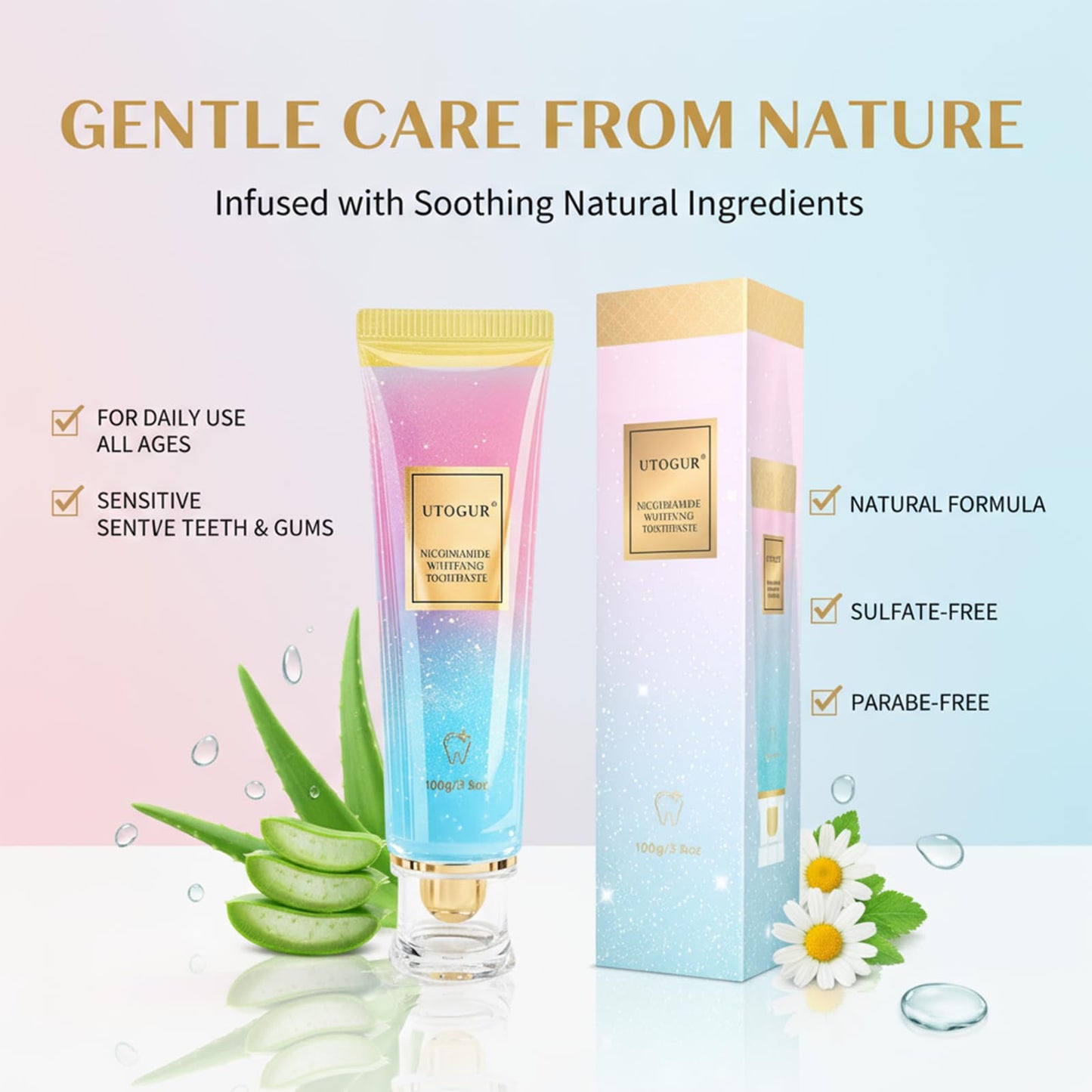 Utogur Probiotic Whitening Toothpaste | Niacinamide Whitening Toothpaste | Effective Whitening