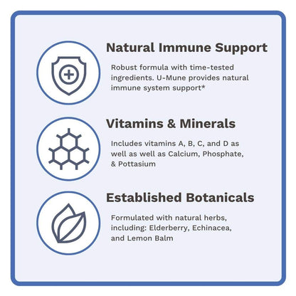 Utzy Naturals U-Mune Immune Support – Elderberry, Echinacea & Oregano | 60 Caps | Made in USA