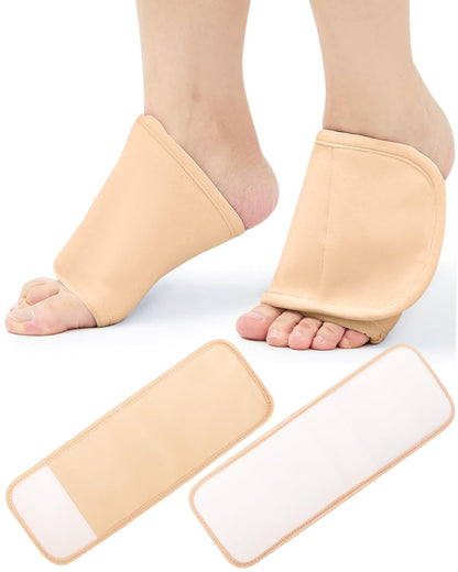 Uwbettry 2Pcs Castor Oil Pack Wrap for Feet – Reusable Foot Wrap, Organic Cotton Flannel, Pale Khaki
