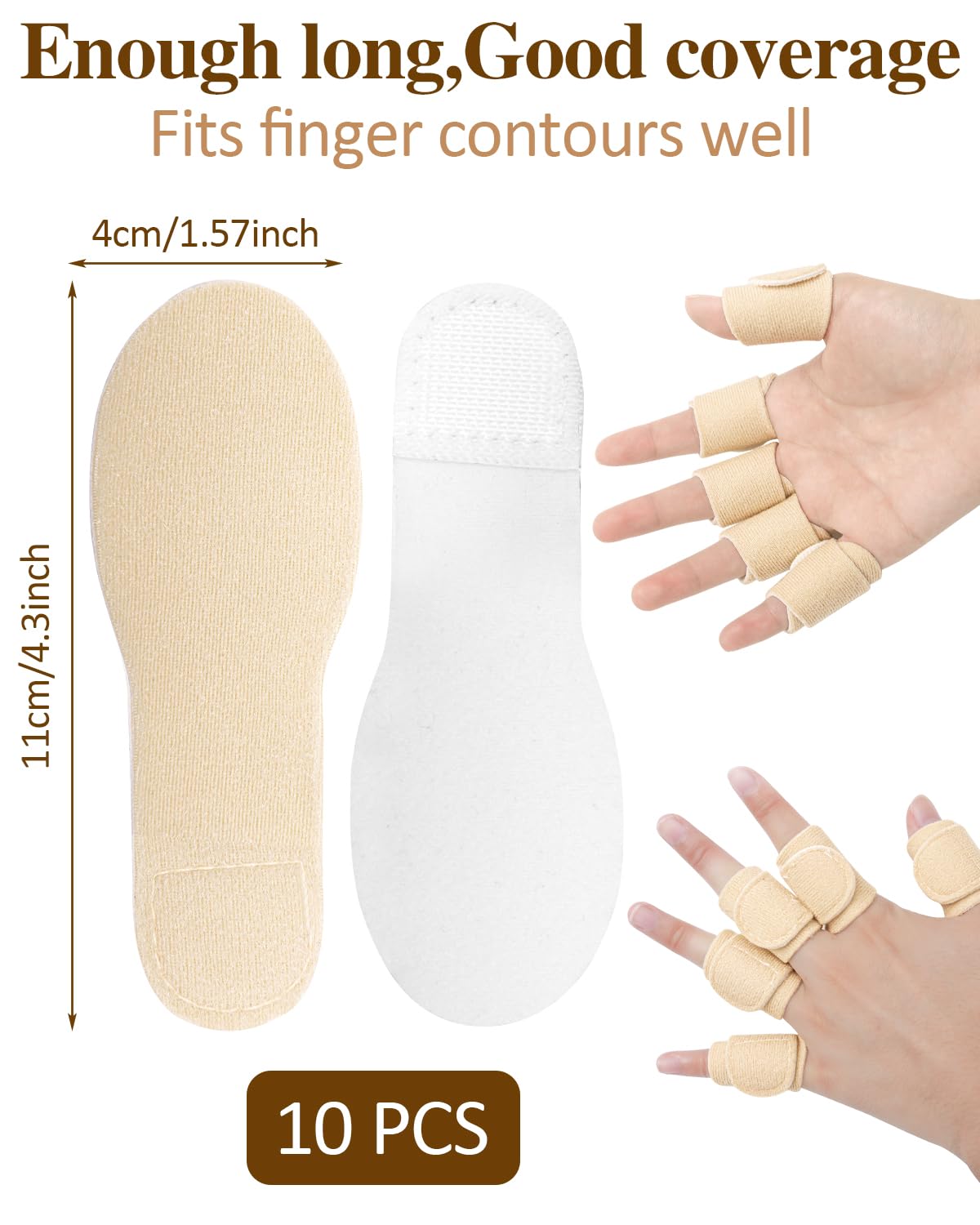 Uwbettry 10pcs Castor Oil Pack Wraps for Fingers - Reusable Self-Adhesive Finger/Thumb Castor Oil Compress (Organic Cotton)