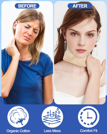 Uwbettry 2-Pack Thyroid Castor Oil Neck Wrap – Reusable Castor Oil Pack, Organic Cotton Flannel
