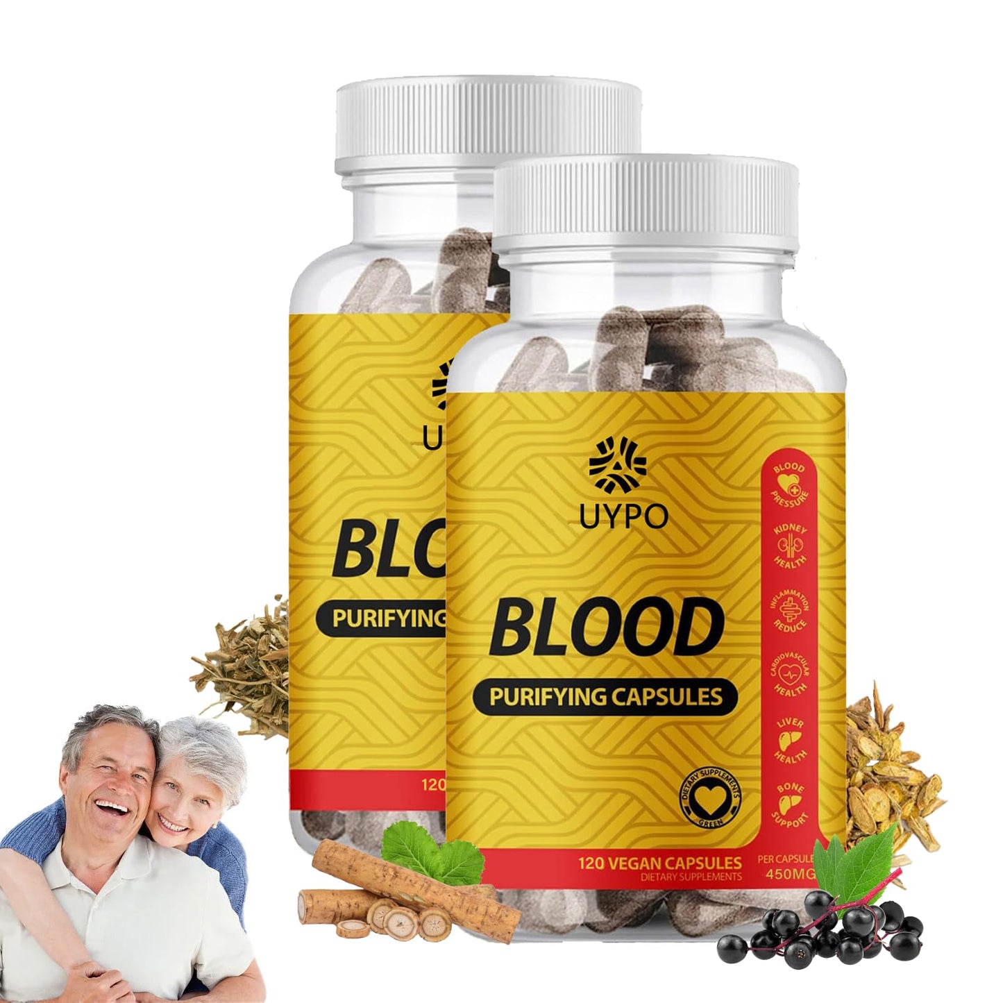 UYPO Blood Purifying Capsules – Gluten Free, GMO-Free, Vegan 450 mg (2PCS)