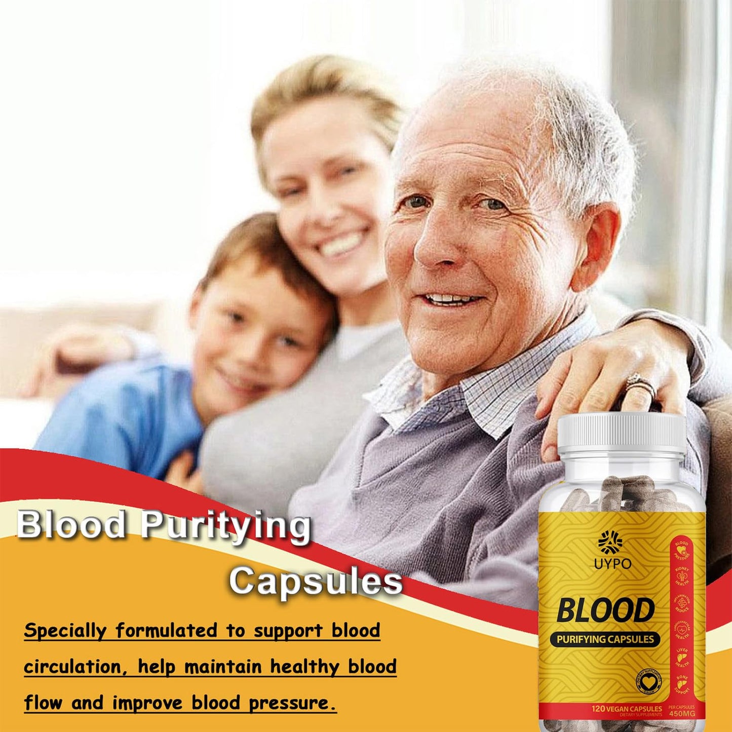 UYPO Blood Purifying Capsules – Gluten Free, GMO-Free, Vegan 450 mg (2PCS)