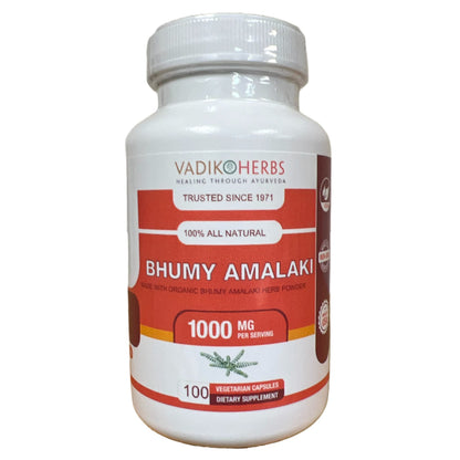 Vadik Herbs Certified Organic Bhumy Amalaki Powder (Phyllanthus amarus) – 100 Vegicaps