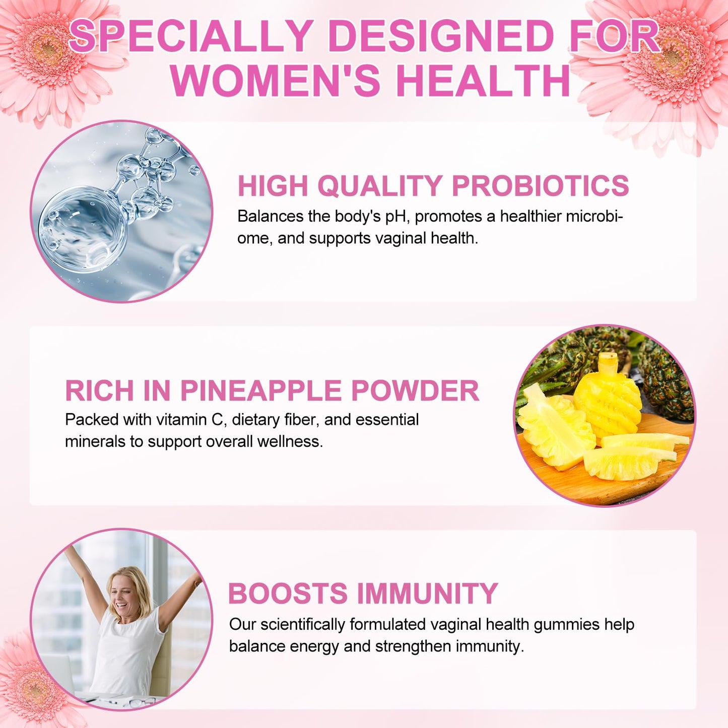 Vital Vaginal Probiotics Source Feminine Gummies, Premium Feminine Balance Gummies, Probiotic Gummies for Prenatal & Postnatal Women - Probiotics for Digestion, pH Balance, Gut Health, Immune Support