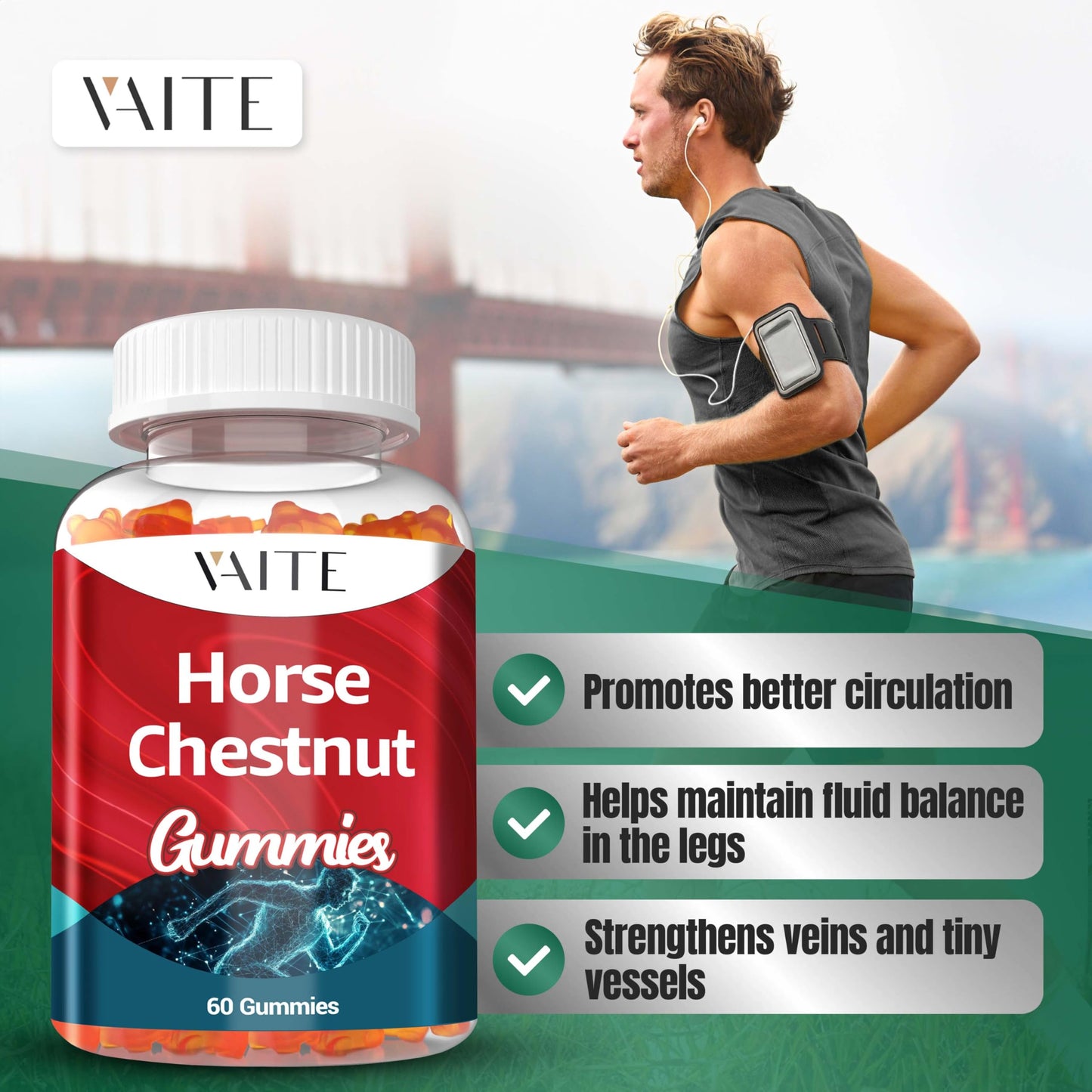 VAITE Horse Chestnut Extract Supplement – Vein Support, Leg Health, Non-GMO, Gluten Free