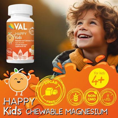 VAL Kids Magnesium | Calm & Focus Formula – 100mg Mg, Sugar-Free