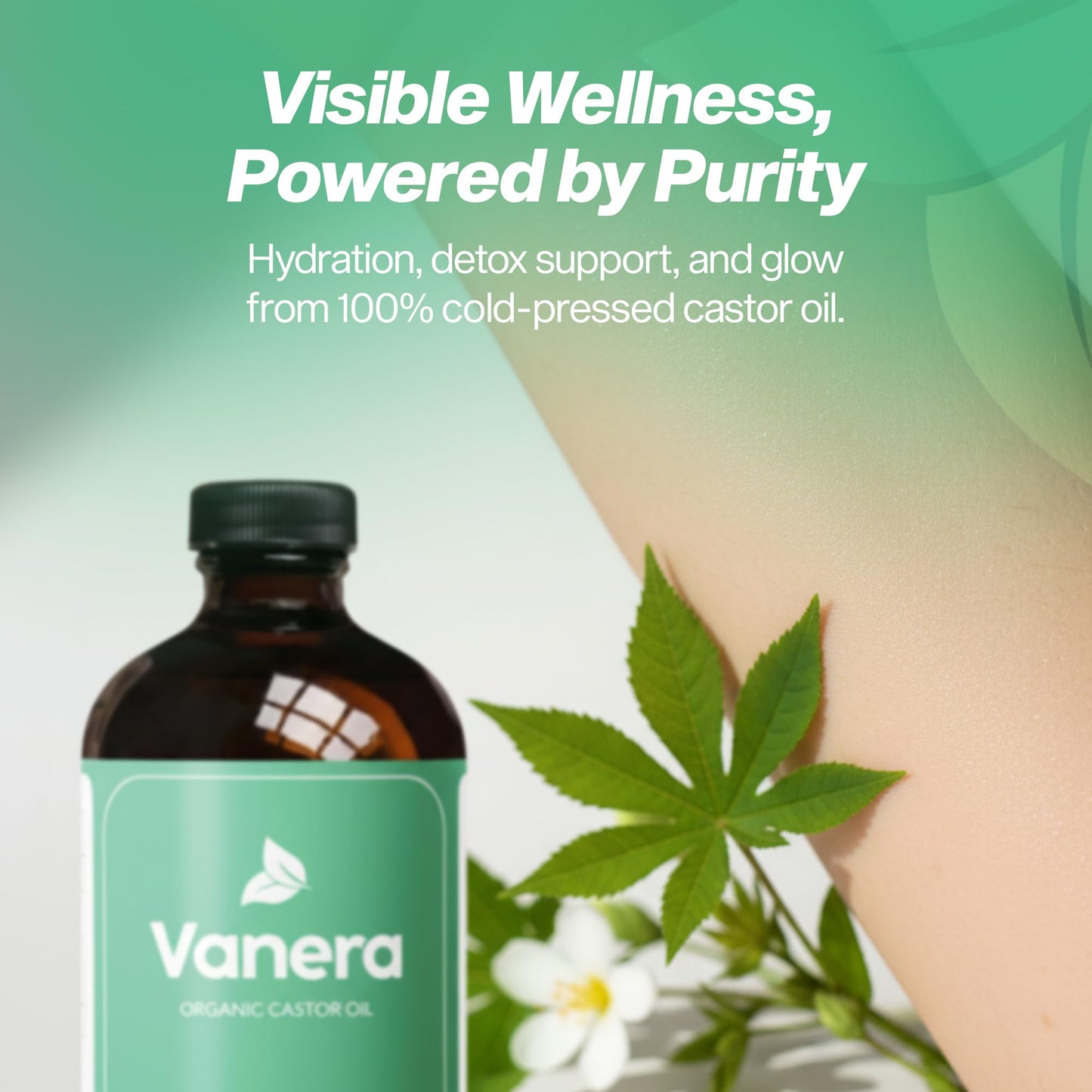 Vanera Castor Oil – 100% Organic, Cold-Pressed, Hexane-Free (4 oz) 2 Pack