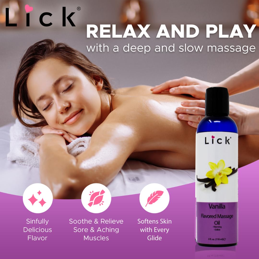 Vanilla Flavored Massage Oil for Therapy – Aromatherapy, Vitamin E, Almond Oil 4 oz