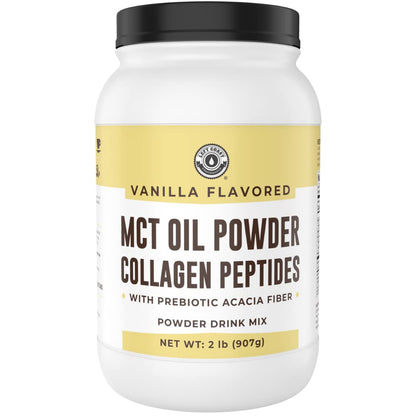 Left Coast Performance MCT Oil Powder with Acacia Fiber & Collagen – Vanilla, 32 oz