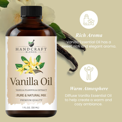 Handcraft Blends Vanilla Essential Oil – 1 Fl Oz | Pure & Premium Grade