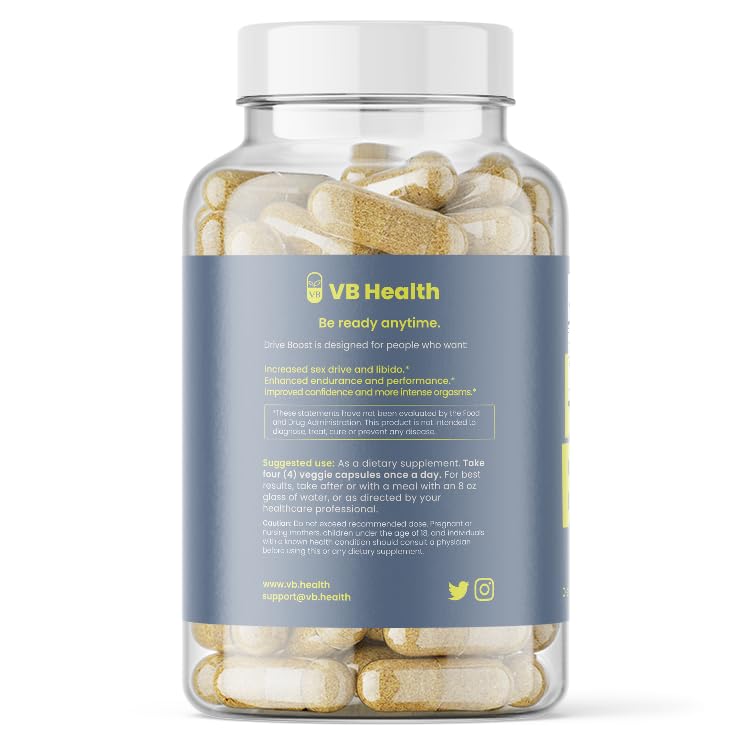 VB Health Drive Boost: Stamina & Libido Support Supplement – 120 Capsules, Made in USA