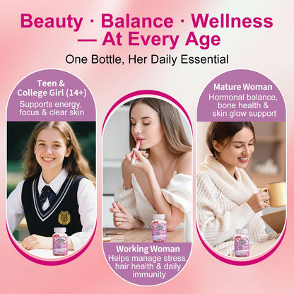 Vccvaa Sugar Free Multivitamin Gummies for Women 14+ – Iron, Folate, 20+ Nutrients | Vegan