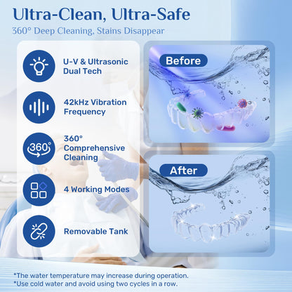 Vcyems Retainer Cleaner Machine | Ultrasonic Jewelry & Invisalign Cleaner 2025