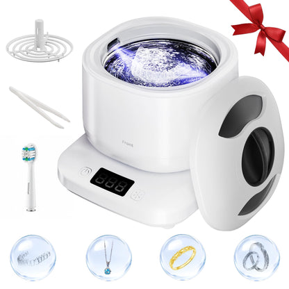 Vcyems Ultrasonic Jewelry Cleaner with UV Light - 42kHz, 3 Modes, Waterproof