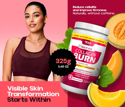 VDA Collagen Burn – Flavorless Hydrolyzed Collagen with Peptides (Types I–X) | 40 Servings